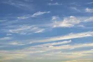 Cirrus Cloud Formation Stampe: Cirrus clouds, feather clouds, ice clouds
