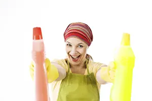 Cleanliness And Hygiene Stampe: Cleaning lady at work