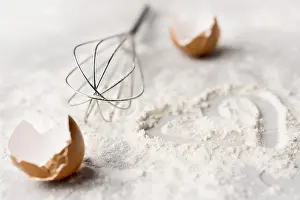 Advent Season Baking Stampe: Close up baking flour table