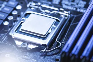 Personal Computer Hardware Stampe: Close-up of CPU inside the personal computer