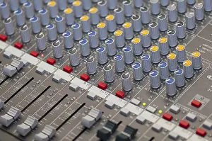 Professional Audio Equipment Stampe: Close-up on knobs of an audio console