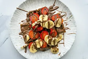 High Calorie Dessert Stampe: Close up top down view massive