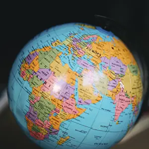 Studio Shot Of A Globe Stampe: Close up world globe
