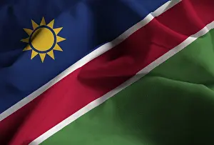 Close Up Flag Images Stampe: Closeup of Ruffled Namibia Flag