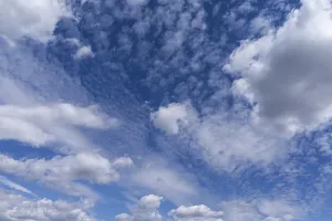 Empty Landscape Photography Stampe: Cloud formations, background image, Germany