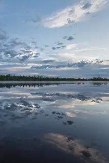 Swedish Nature Photography Stampe: Cloud reflection in a forest lake