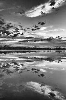 Swedish Nature Photography Stampe: Cloud reflection in a forest lake
