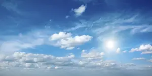 Uninhabited Cloudy Landscape Stampe: Clouds in blue sky