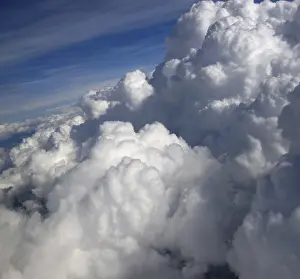 Cumulonimbus Cloud Formation Stampe: Clouds in the blue sky