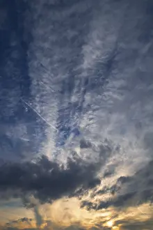 Uninhabited Cloudy Skies Stampe: Clouds in the evening sky