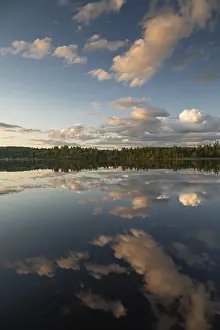 Cloudy Lake Landscape Stampe: Clouds reflected on the water surface