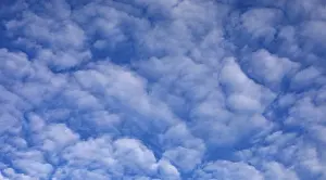 Cloudy Sky Europe Stampe: Cloudscape of altocumulus clouds
