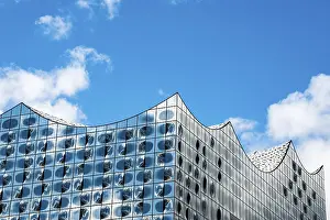 Hafencity Landmark Stampe: Cloudy reflection, glass facade