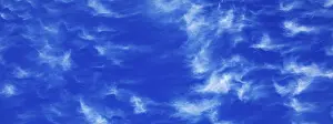 Cirrus Cloud Formation Stampe: Cloudy sky with feather clouds
