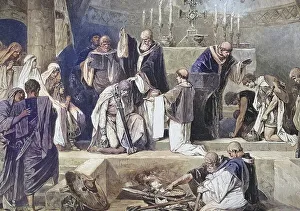 German Monarchs History Stampe: Clovis was the first king of the Franks