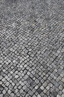 European Street Scene Stampe: A cobblestone texture image