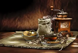 Breakfast Meal Stampe: Coffee composition