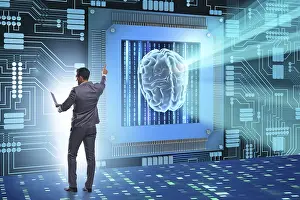 Cognitive Computing Concept Stampe: Cognitive computing concept as modern technology