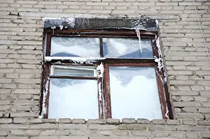 Frosty Winter Landscape Stampe: Cold window