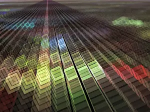 Abstract Computer Wallpaper Stampe: Colored cubes background - abstract computer-generated image