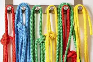 Deserted Wall Decor Stampe: Colored strings on a wall, Mallorca
