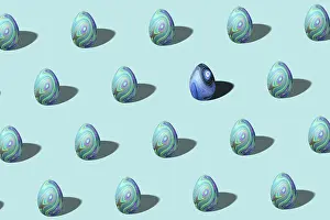Colorful Easter Eggs Stampe: Colorful Easter egg pattern made