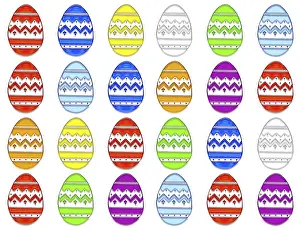 Colorful Background Image Stampe: Colourful easter eggs in a row, pattern, graphic