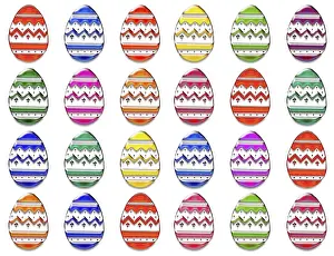 Symbolic Easter Tradition Stampe: Colourful easter eggs in a row, pattern, graphic