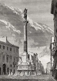 Deserted Cityscape Italy Stampe: The Column of the Immaculate Conception
