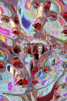 Collage Stampe: COMPOSIZIONE: Maschere, all'Auer-Dult.