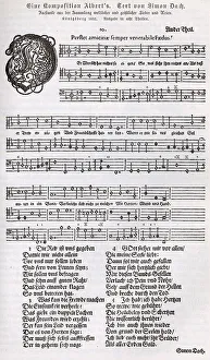 German Literature Illustration Stampe: Composition by Albert, text by Simon Dach