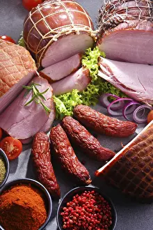 Appetizing Food Dish Stampe: Composition with assorted meat products
