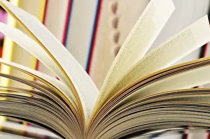 Educational Institution Interior Stampe: Composition with books on the table