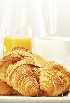 Breakfast Food Arrangement Stampe: Composition with breakfast on the table