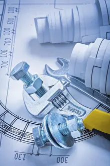 Construction Maintenance Concept Stampe: Composition of construction objects maintenance concept