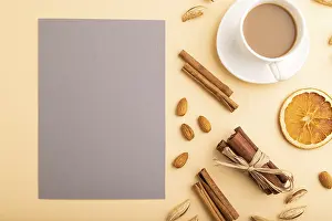 Scandinavian Studio Shot Stampe: Composition with gray paper sheet
