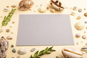 Blank Copy Space Image Stampe: Composition with gray paper sheet