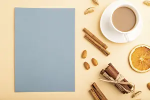 Flat Lay Photography Concept Stampe: Composition with gray paper sheet