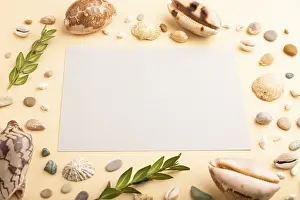 Travel Concept Image Stampe: Composition with gray paper sheet