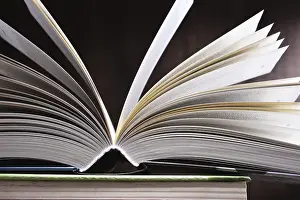 Composition With Open Book Stampe: Composition with open book on the table