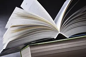 Composition With Open Book Stampe: Composition with open book on the table