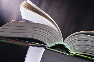 Composition With Open Book Stampe: Composition with open book on the table