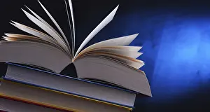 Composition With Open Book Stampe: Composition with open book on the table