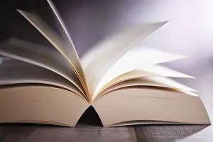 Composition With Open Book Stampe: Composition with open book on the table