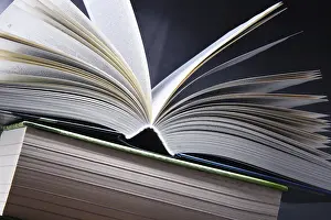 Composition With Open Book Stampe: Composition with open book on the table