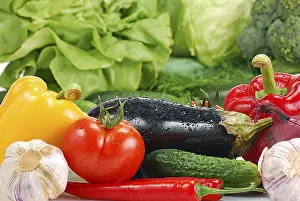 Raw Vegetable Composition Stampe: Composition with raw vegetables
