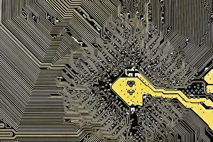 Close Up Computer Hardware Stampe: Computer circuit board background close up