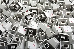 Computer Keyboard Background Stampe: Computer keyboard white button key background