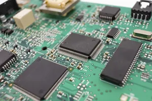 Macro Electronic Components Stampe: Computer networking card, macro