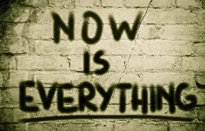 Symbolic Picture Of Progress Stampe: Now Is Everything Concept